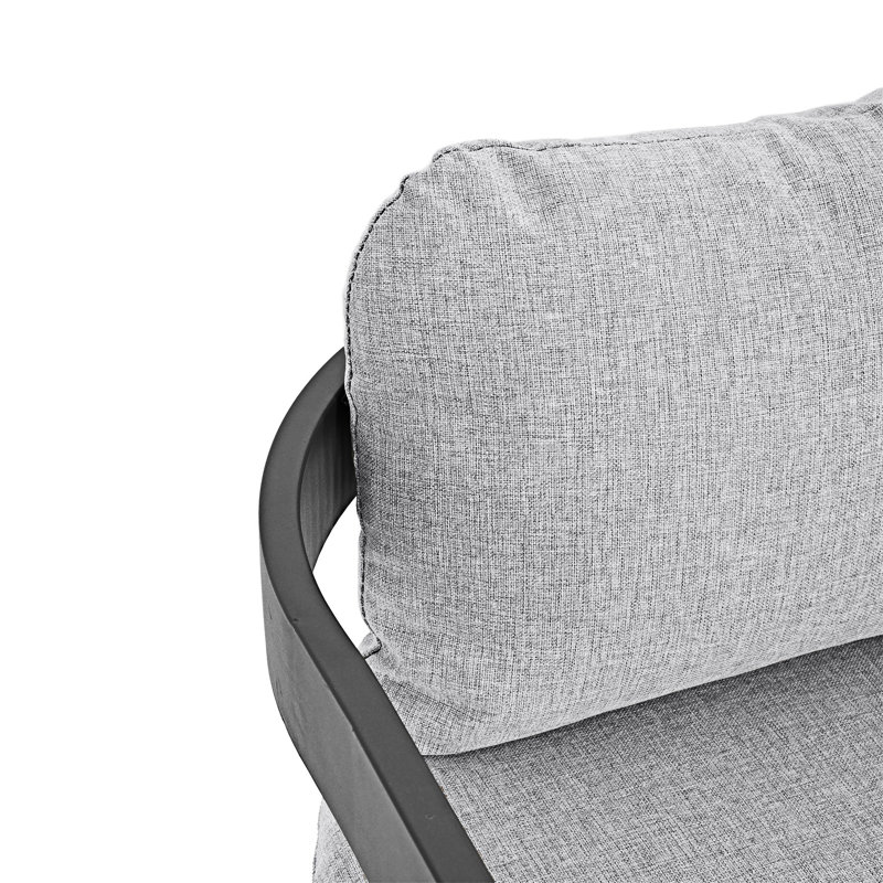 Ensemble de 2 chaises de patio d'extérieur en aluminium, Gris