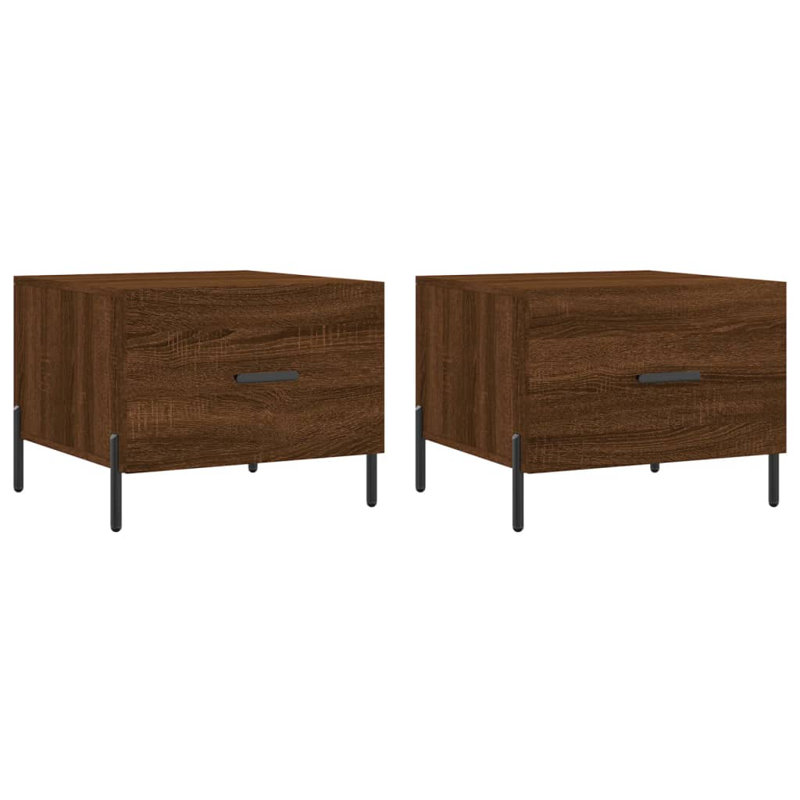 Four Leg Coffee Table with Storage, brown oak