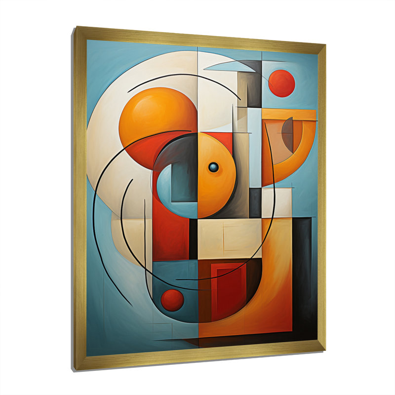 «Ilianny Cubism Geometric Form II», reproduction sur toile, H 20 po x l 12 po x P 1 po, Encadrement doré