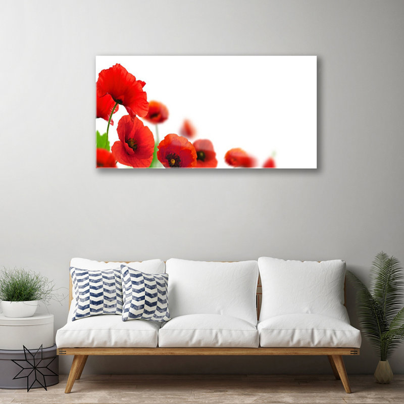 Poppies - No Frame Print on Glass