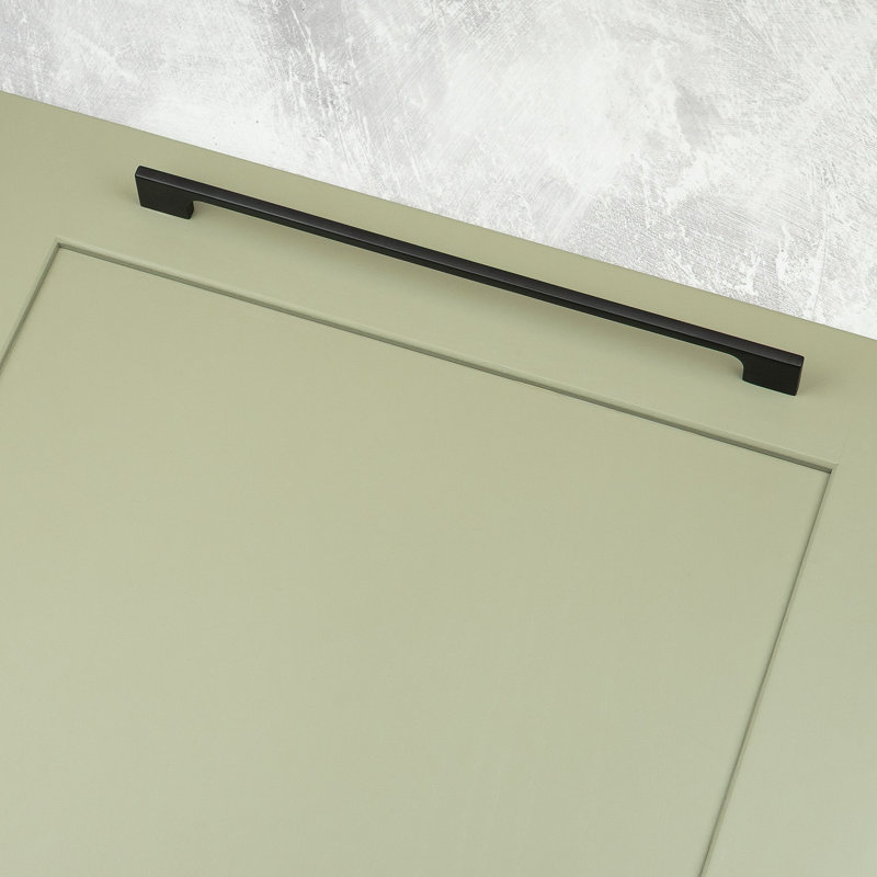 Slim Squared D-Bar Handles in Multiple Finish Variations, 288mm, Satin Black