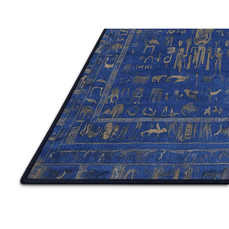 Tapis bleu lavable à la machine