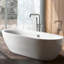Robinet pour baignoire et douche à main autoportant pour salle de bain, 3 poignées, rosé, métal, 6,33 po x 40,93 po, avec douche 11,45 lb