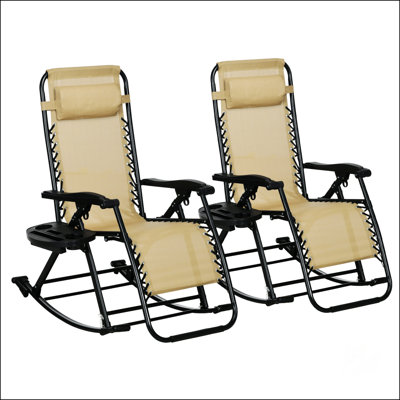 2 chaises berçantes d'extérieur 2 pièces
