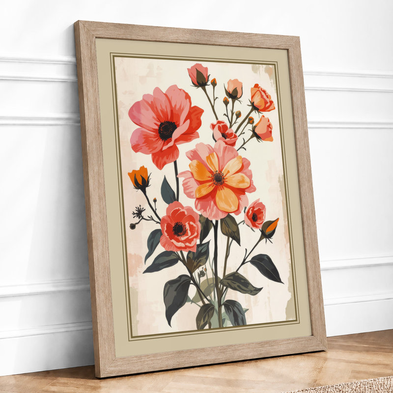Rose Study Botanical - Print, A2 - 59.4 x 42.0 cm, Oak