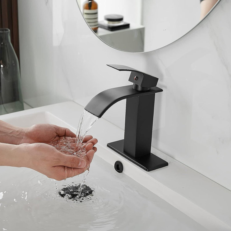 Robinet de salle de bain à un trou, Noir