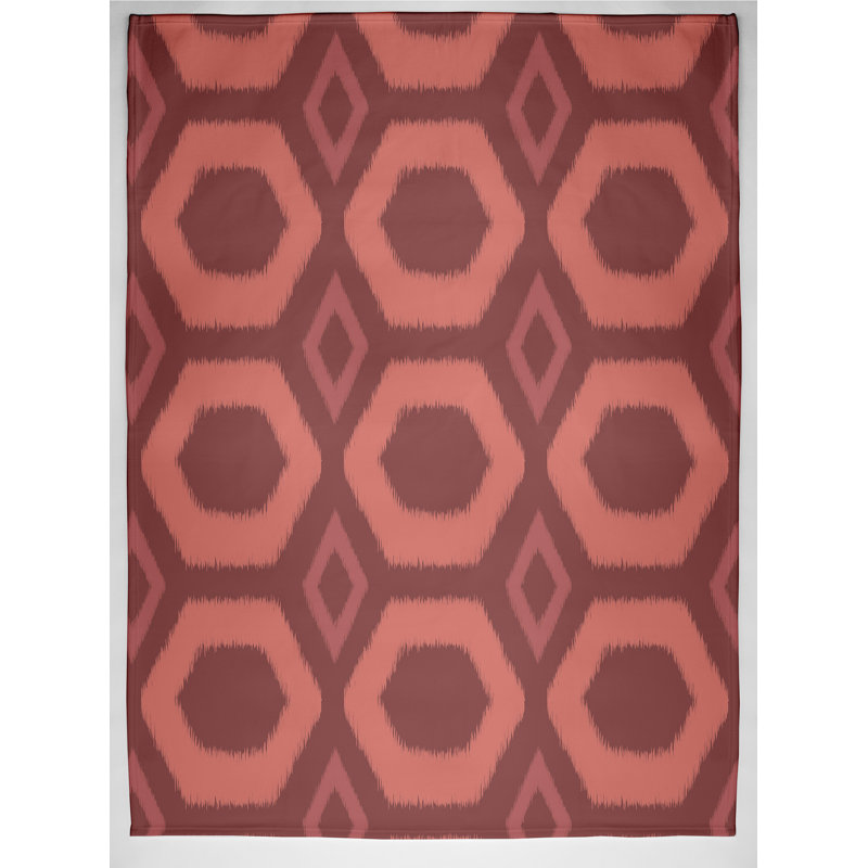 Jessamine Plain Weave / Muslin Throw Blanket, Coral