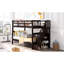 Lit superposé Twintwin avec rangement, teinte, ajout de charme à la chambre à coucher et rampe de rangement pratique pour escalier de couleur dortoir