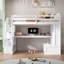Lit mezzanine avec bureau et tablettes-668903206