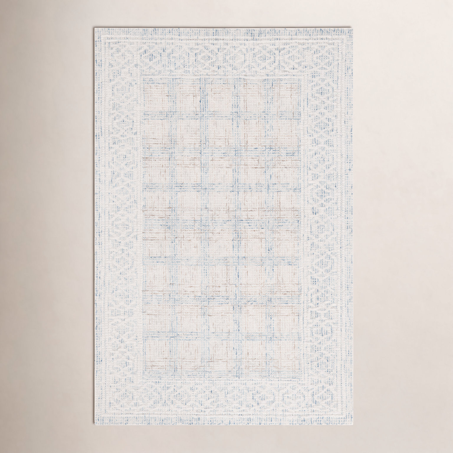 Hand-Tufted Geometric Wool Rug, Rectangle 6' x 9'