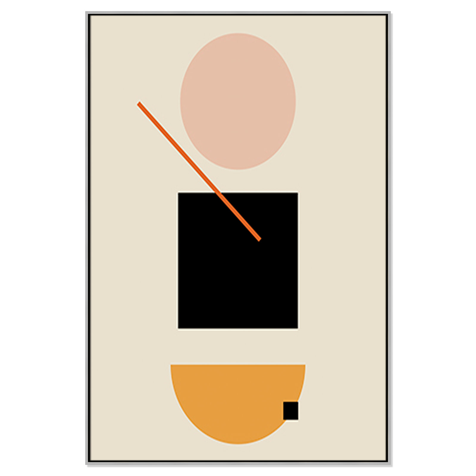 Simple Shapes by Daniela Santiago, 61.5" H x 41.5" W x 2" D, Silver Framed