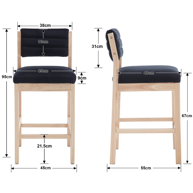 Darlane Upholstered Counter Stool, Black