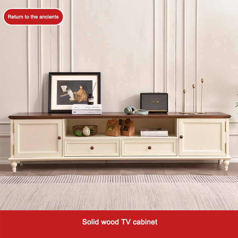 Meuble télé de grande capacité, rangement propre, 86.61"
