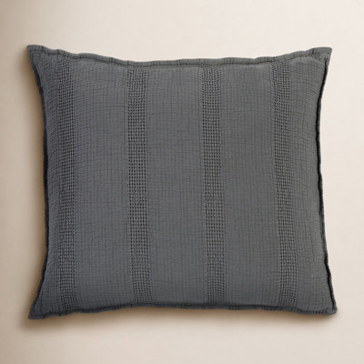Nantucket Gray/White/Midnight Cotton Piece Euro Sham