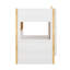 Lit superposé avec garde-corps en forme de maison, tablettes de rangement et lit gigogne-1043292760