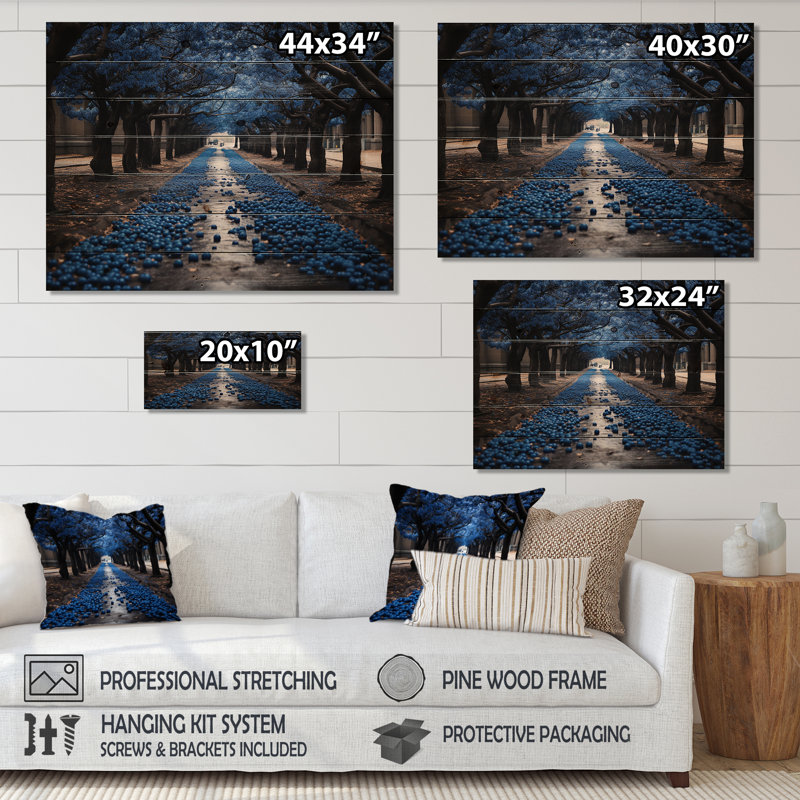 Panneaux de décoration murale Eshan - Paysages en bois, H 24 po x l 32 po