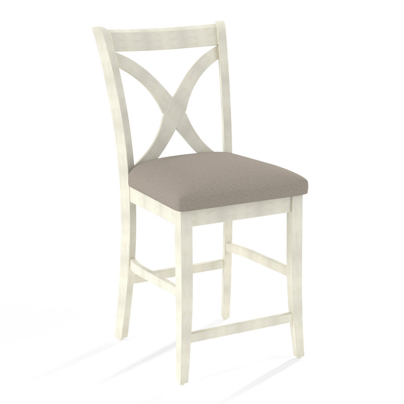 Tabouret de bar et de comptoir Hues, Tissu beige performant; 0851-73, Tabouret de comptoir (assise de 26 po de hauteur)
