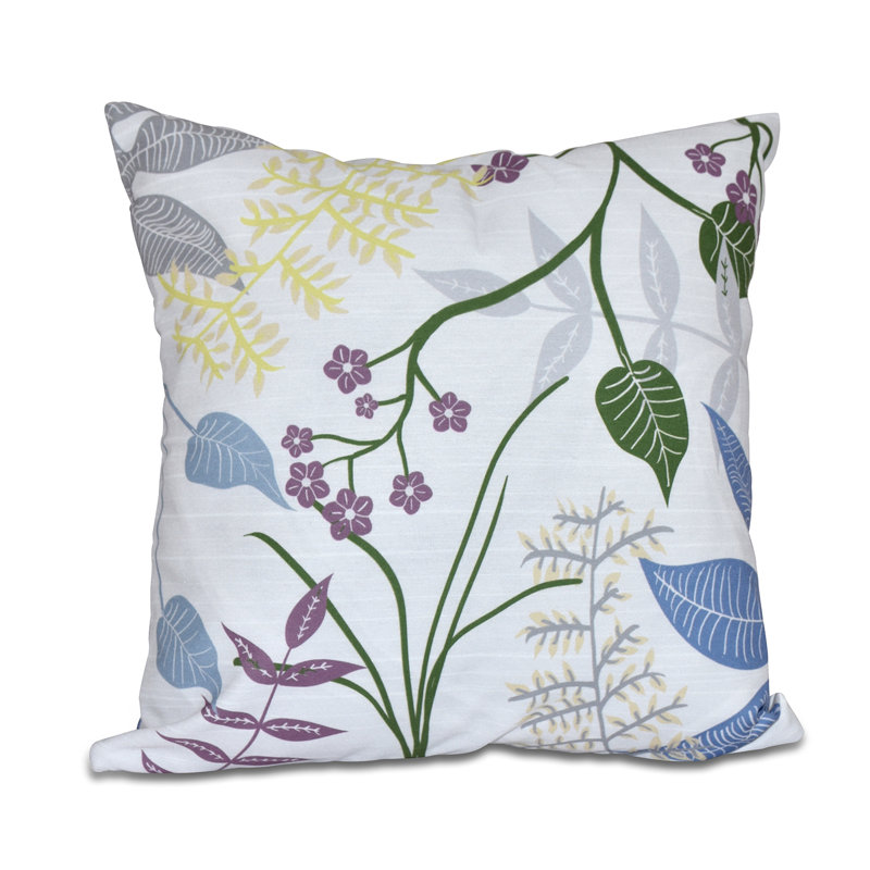 Housse et insert de coussin carré Botanical Blooms, H 16 po x l 16 po, Gris