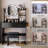 LED Vanity Table Set / Cushioned Stool Round Touch Mirror,Power Outlets & Multi-Layer Storage-996601514