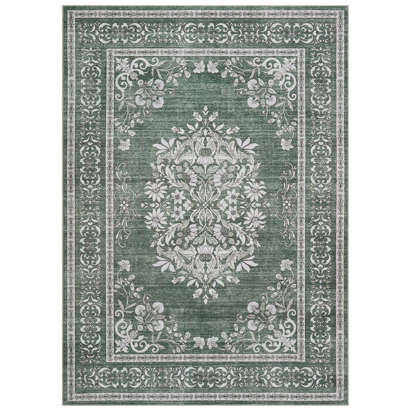Area Rugs Living Room Washable Vintage Rug Neutral Non-Slip Soft Stain Resistant Indoor Carpet for Bedroom Nursery Dining Room
