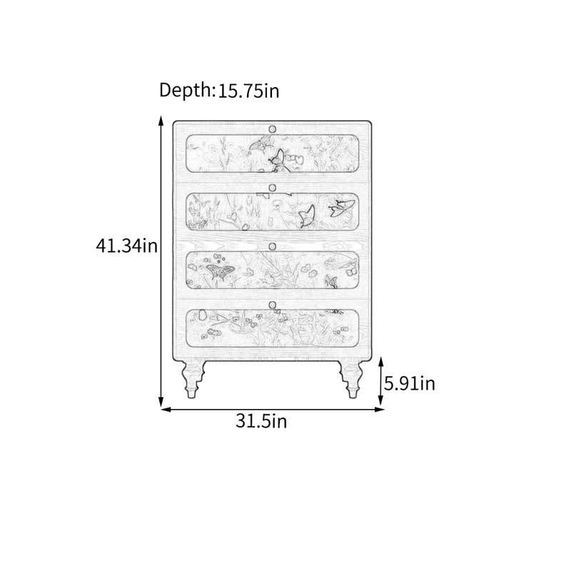 Armoire en frêne avec tiroirs spacieux