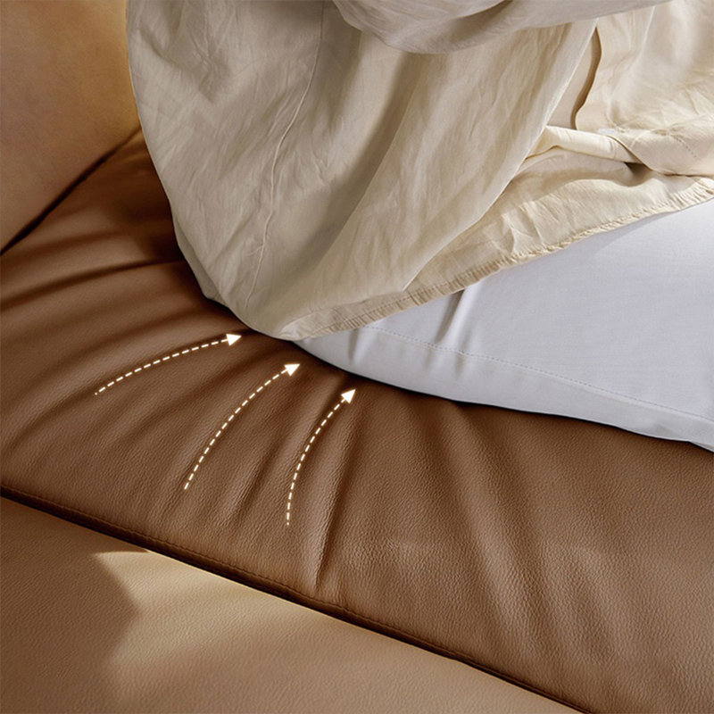 Coffee Genuine Leather Modular Sofa cushion couch