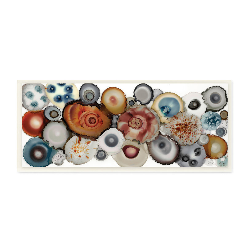 «Collage of Earth Geodes Natural Blue Brown Gray» par Laura Van Horne - impression, Bois naturel, H 7 po x l 17 po x P 0,5 po