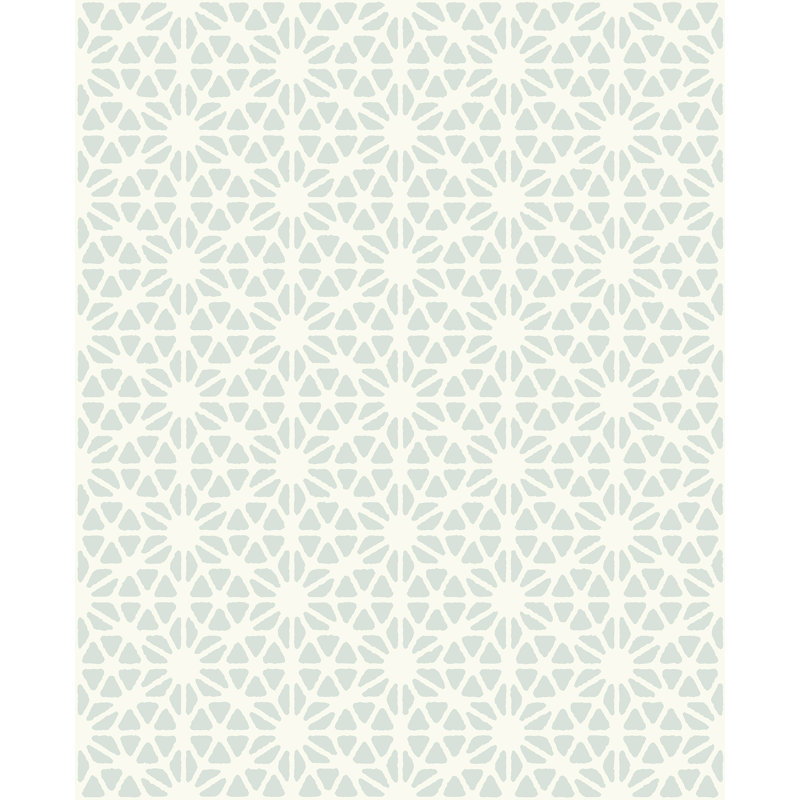 Rouleau de papier peint géométrique L 33 pi x l 20,5 po Billie, Bleu pâle