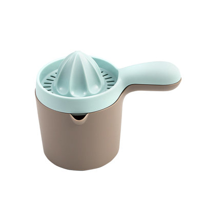 Manual Juicer Squeezes Lemon Separates Cup With Scale Holds Hand And Presses Juices
