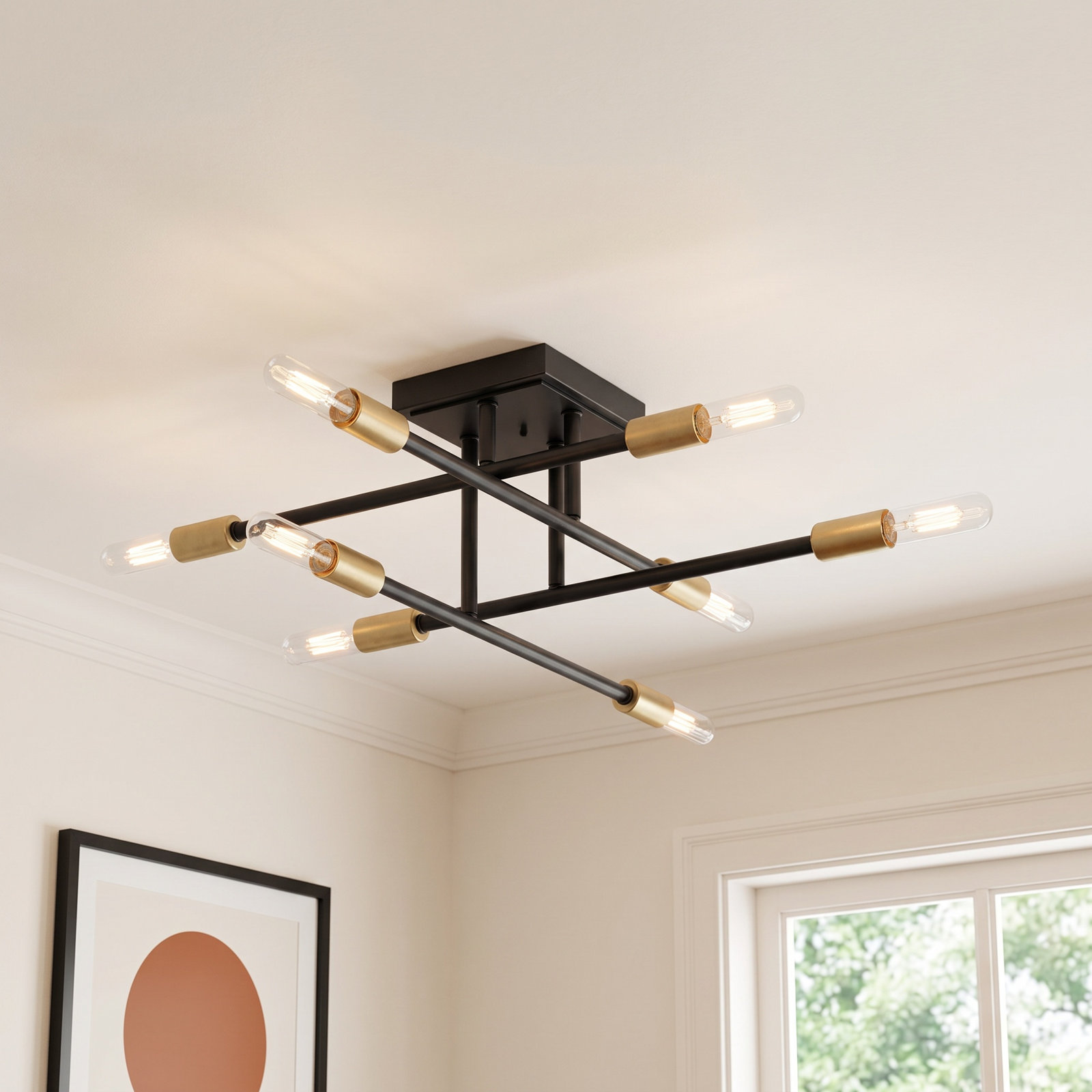 Jordy 8-Light Flush Mount, Dark Bronze