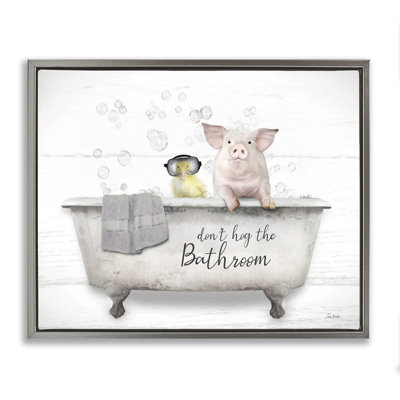«Don't Hog Bathroom», reproduction sur toile