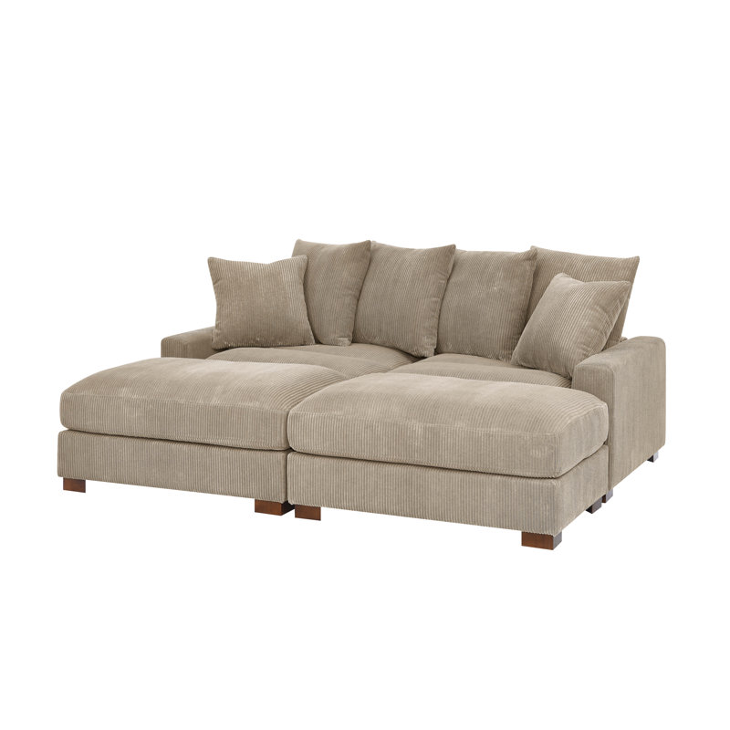 Zaheer Corduroy Sofa, Camel