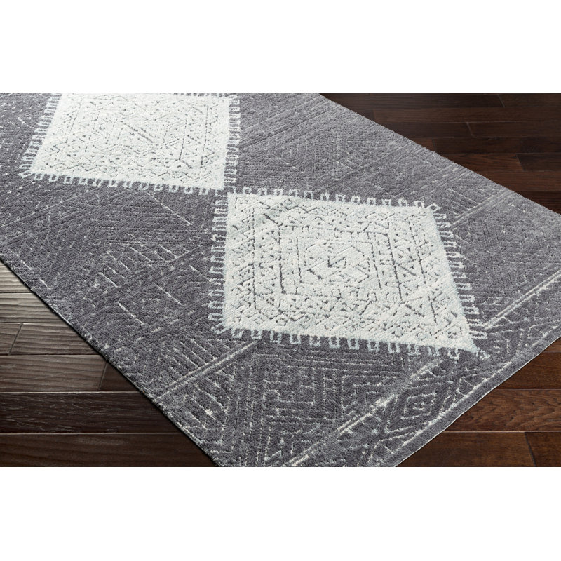 Tapis géométrique brun clair / ivoire Wingo, Rectangle 9 pi x 12 pi