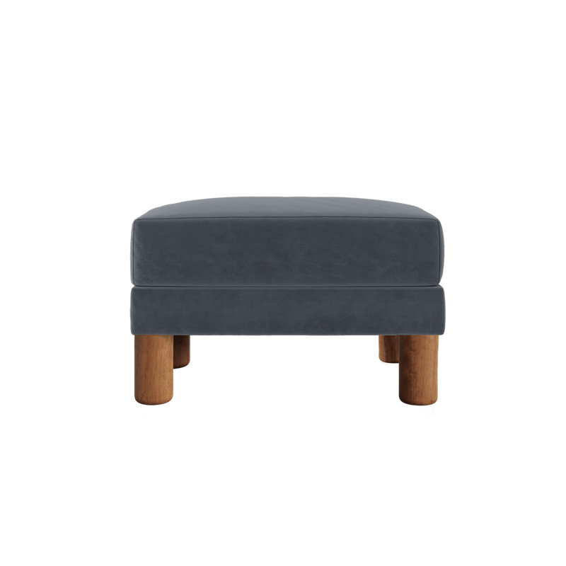 Essential Ottoman, Ash Recycled Velvet, Cylinder