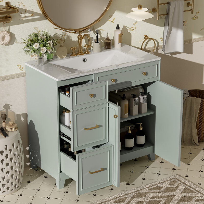 36'' Single Bathroom Vanity, Green