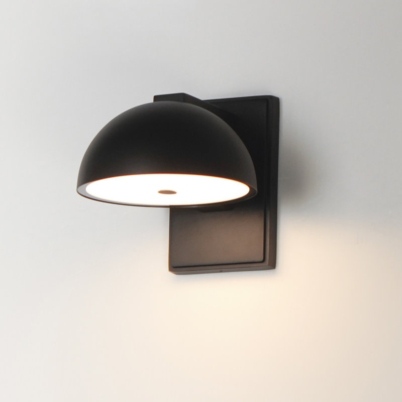 Applique murale à DEL Dremann, H 7 po x l 7 po x P 8,75 po, Noir