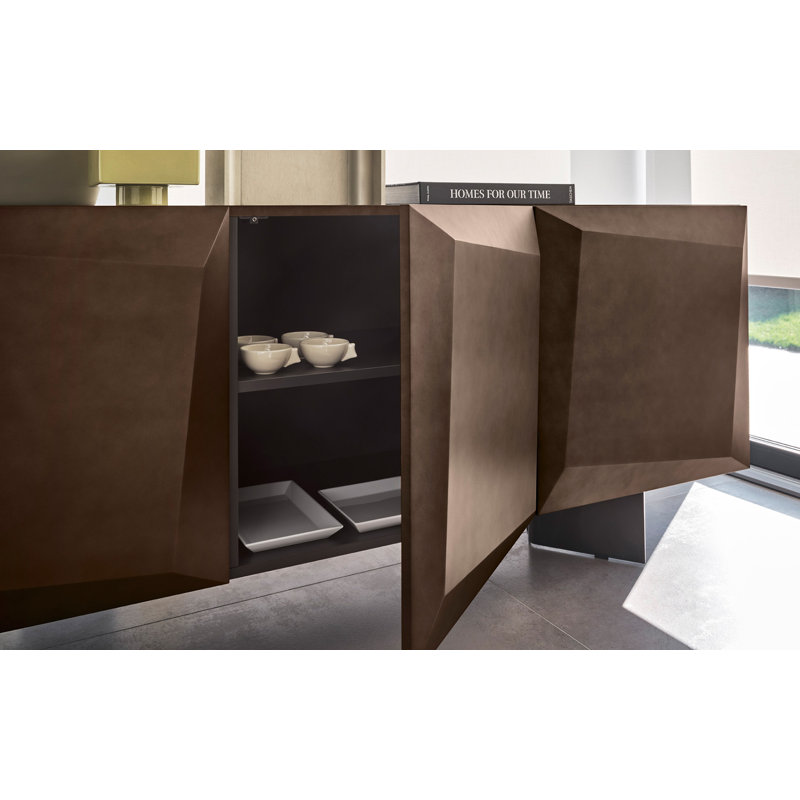Buffets Alterego, H 31,13 po x l 95 po x P 19,75 po, Bronze mat brossé / fumée