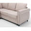 Canapé-lit d'angle 6 places en forme de L, 264 cm (104 po), convertible en lit gigogne, finition cloutée, beige-953818672