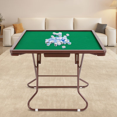 Mahjong Table With 4 Cup Holders & 4 Drawers For 4 People, Foldable Mahjong Table, Portable Mahjong Table