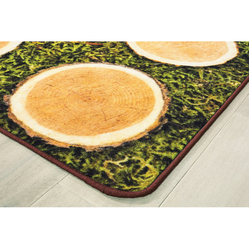 Tapis touffeté vert / brun Pixel Perfect, Rectangle 8 pi x 12 pi