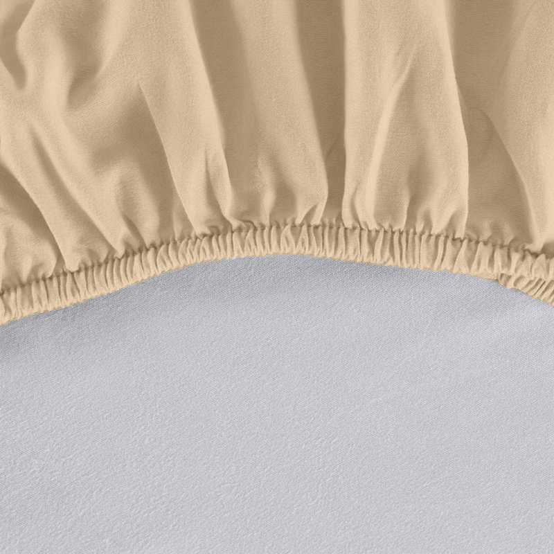 Ultra Soft 200 Thread Count Microfiber Fitted Sheet, Single (3'), Beige