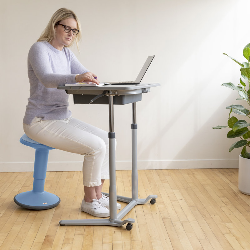 Powder Blue Cushioned Foam Adjustable Wobble Stool