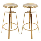 Engman Swivel Adjustable Height Counter Stool with Metal Frame