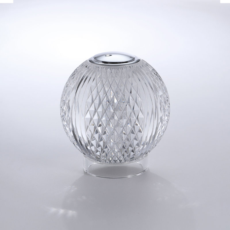 Marni LED Table Lamp, 4.38" H x 3.63" W x 3.63" D, Clear/Polished Nickel, Polished Nickel