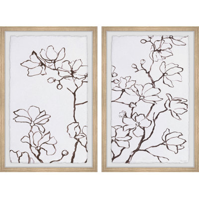Diptyque à branches fleuries