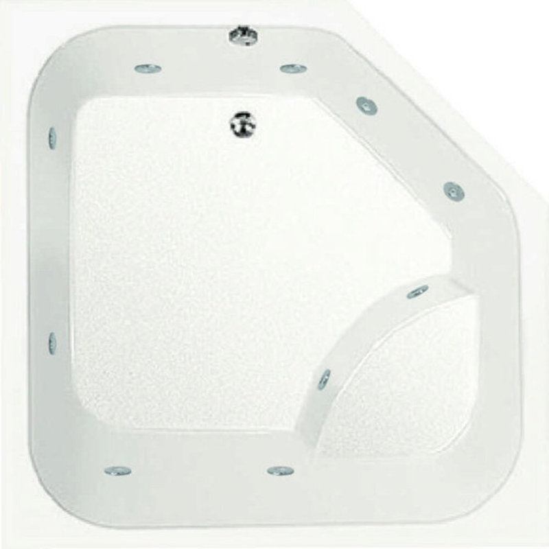 Baignoire de coin en acrylique Designer 69 "x 69", Blanc, Blanc