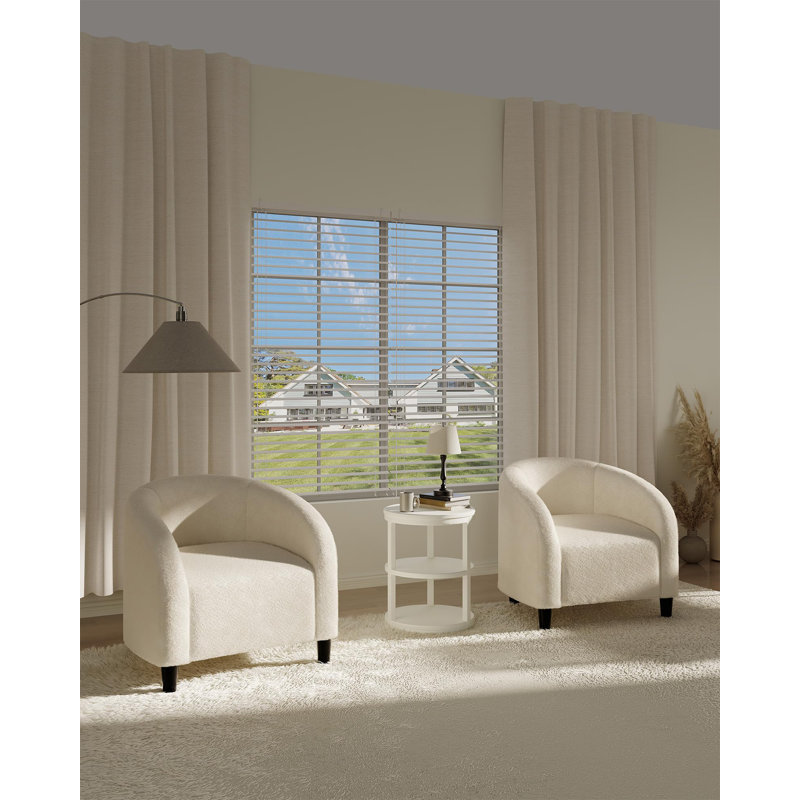 Ensemble de 2 fauteuils demi-tonneau modernes Boucle