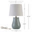 Lampe de table 19,25 po en céramique verte avec base texturée et abat-jour en lin-1831798631