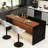 Modern Kitchen Island With Marble-Look Surface, LED Lights, And Grille Design For Stylish And Functional Dining And Living Spaces