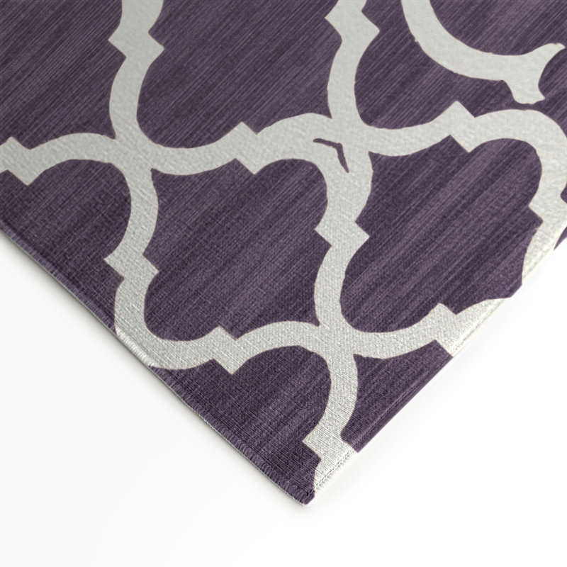 Tapis mauve intérieur et extérieur Trellis, Rectangulaire 3 pi x 5 pi